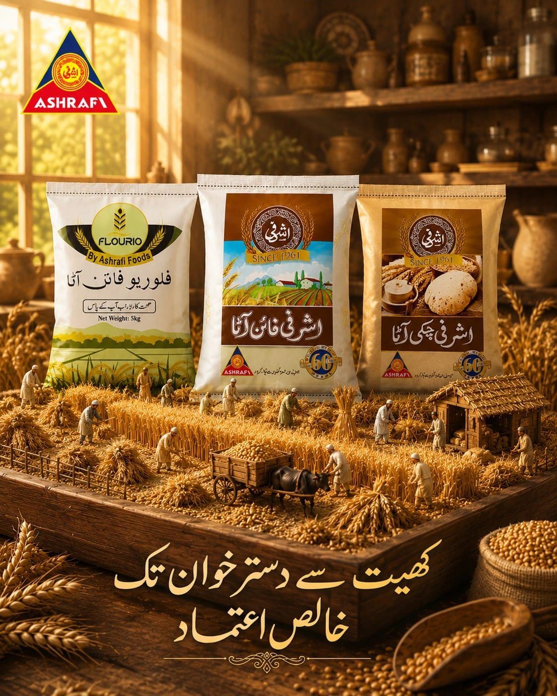 Ashrafi flour range — Fine Atta, Chakki Atta and Flourio